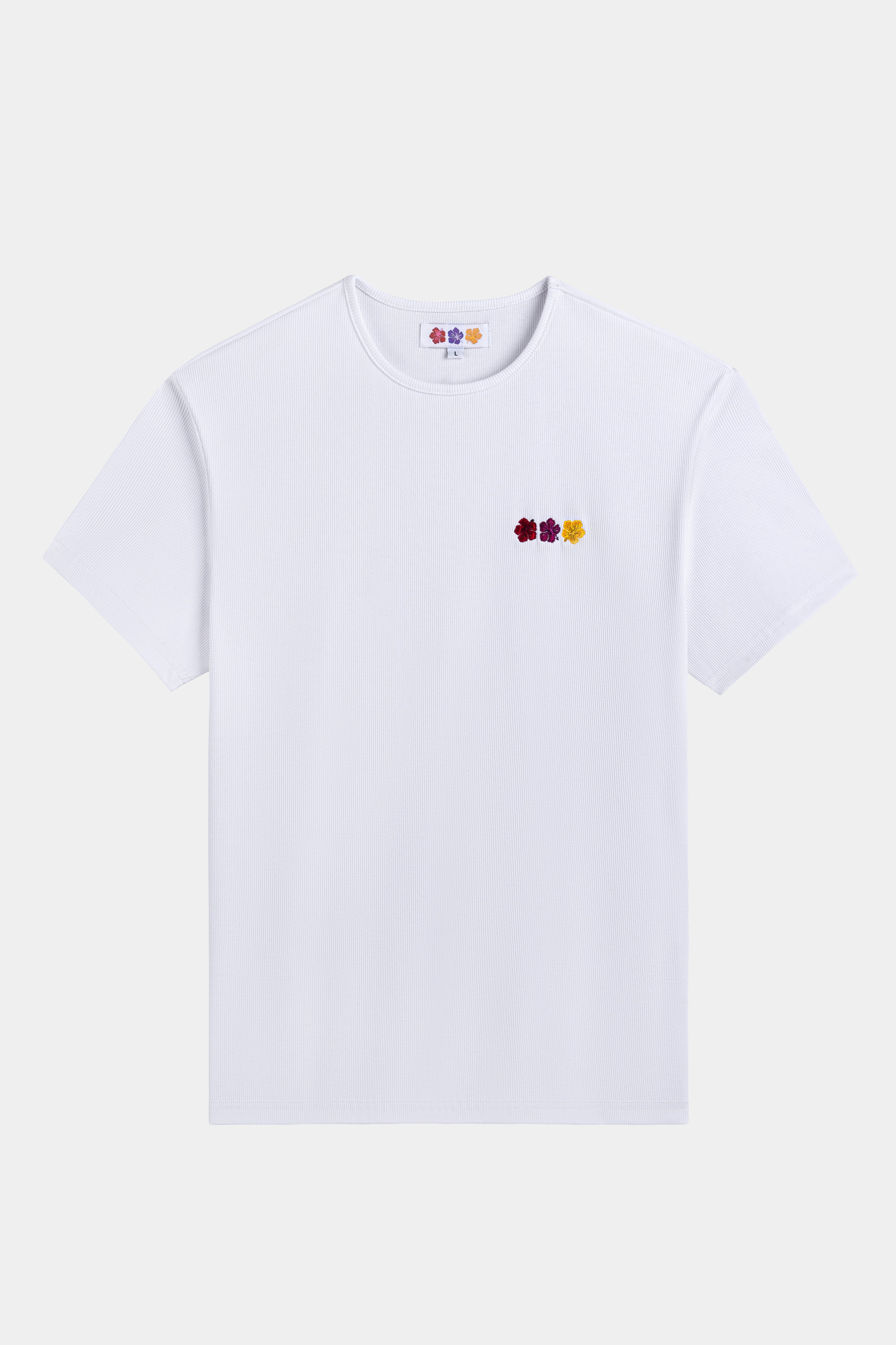 FLOWER RIB T-SHIRT WHITE