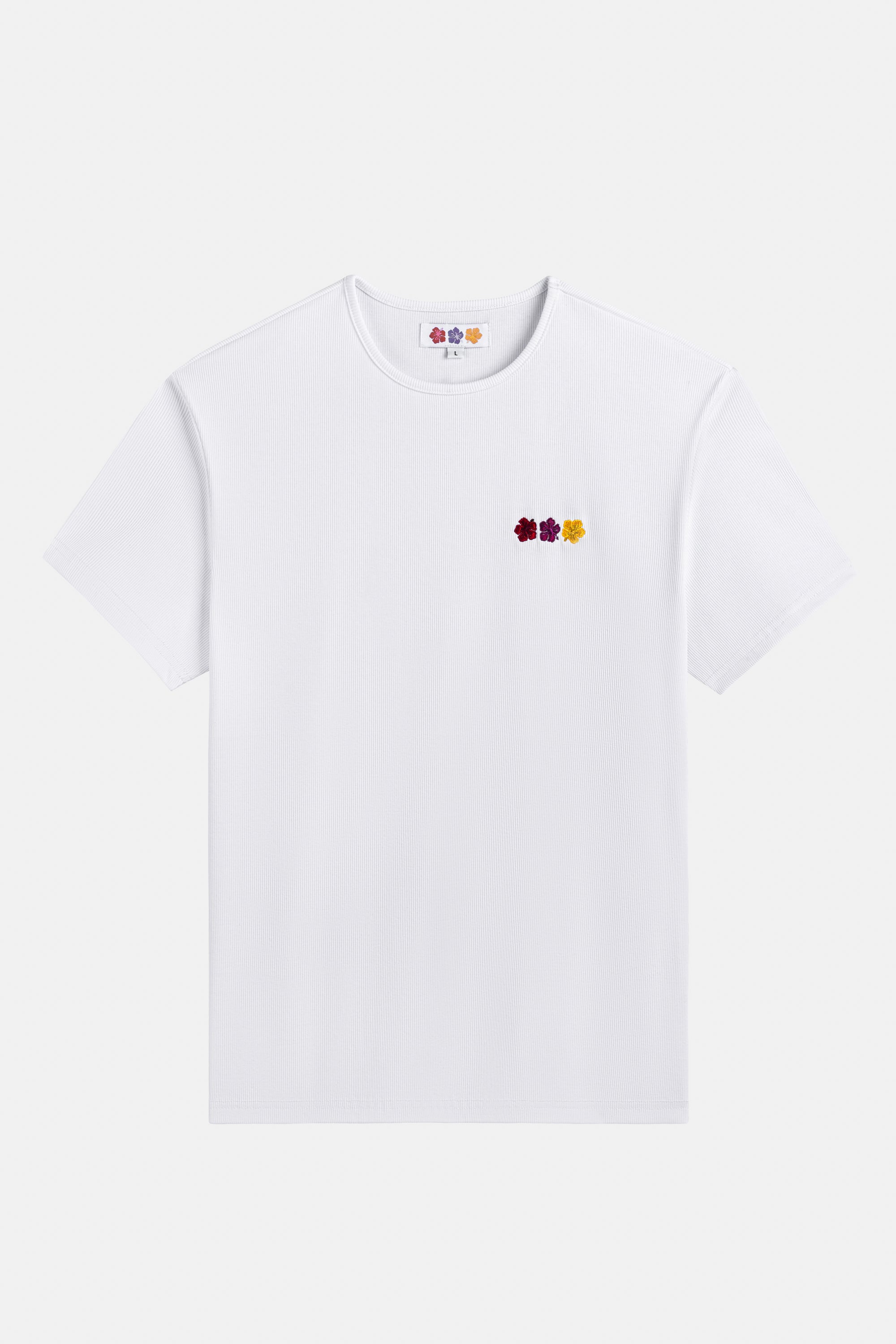 FLOWER RIB T-SHIRT WHITE