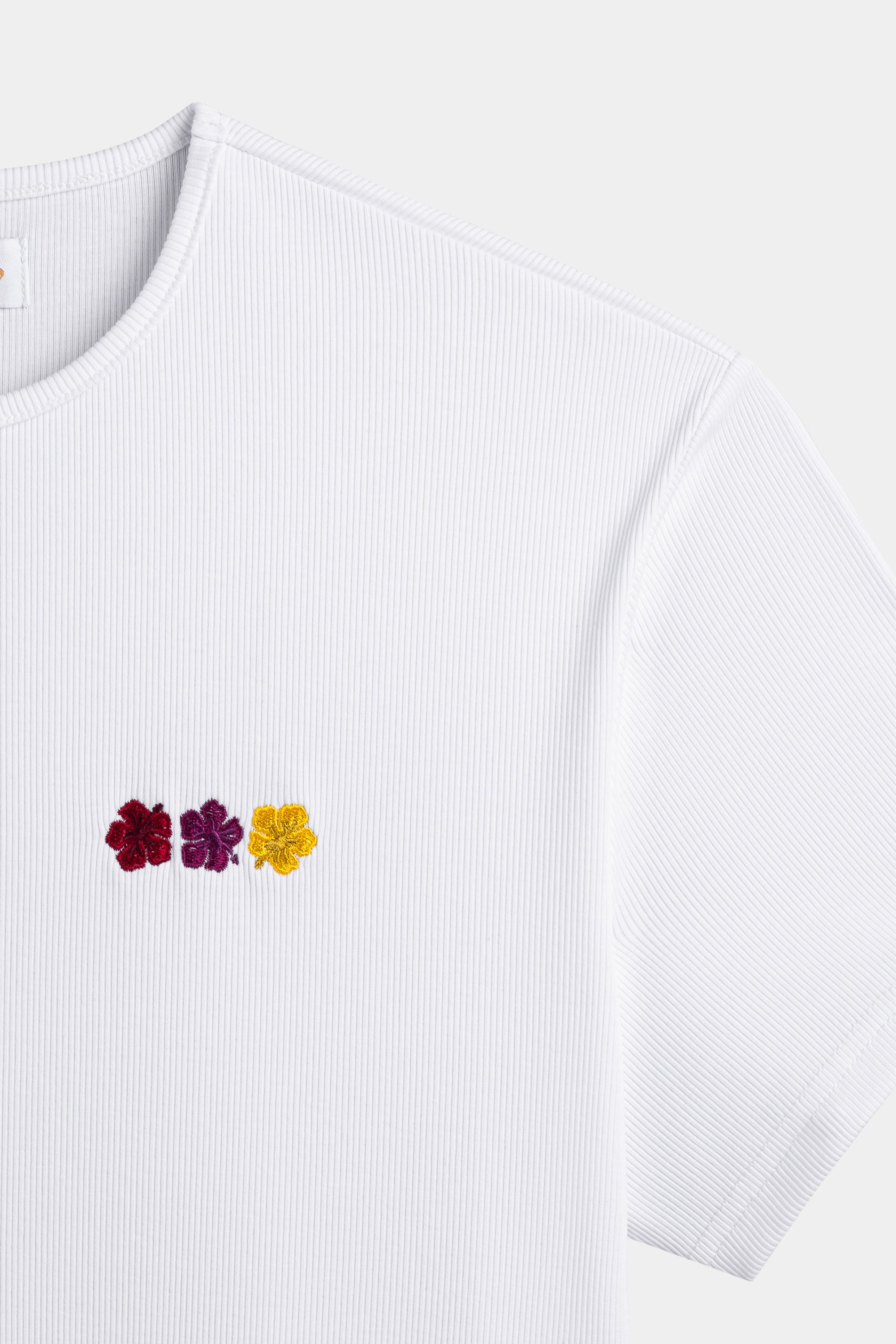 FLOWER RIB T-SHIRT WHITE