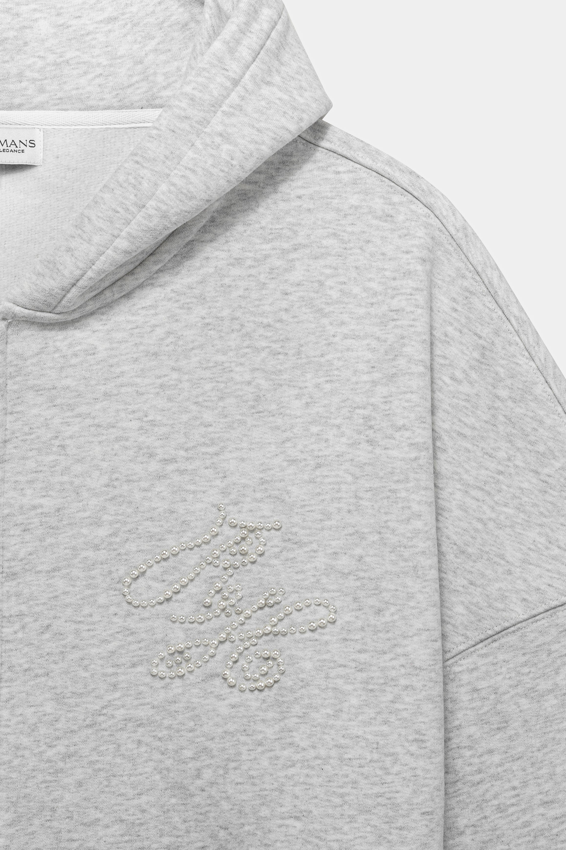 PEARL ZIP HOODIE GREY
