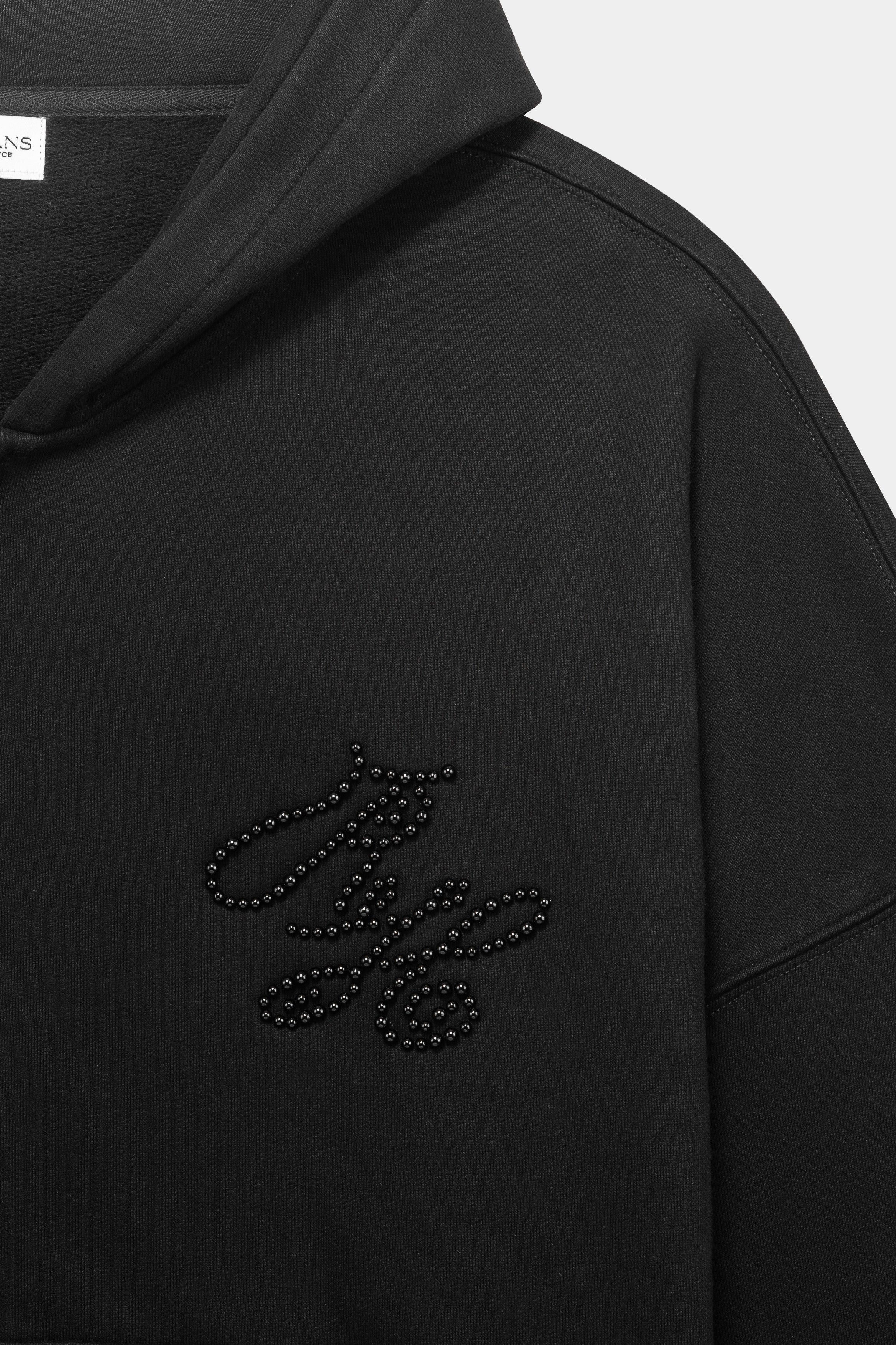 PEARL ZIP HOODIE BLACK