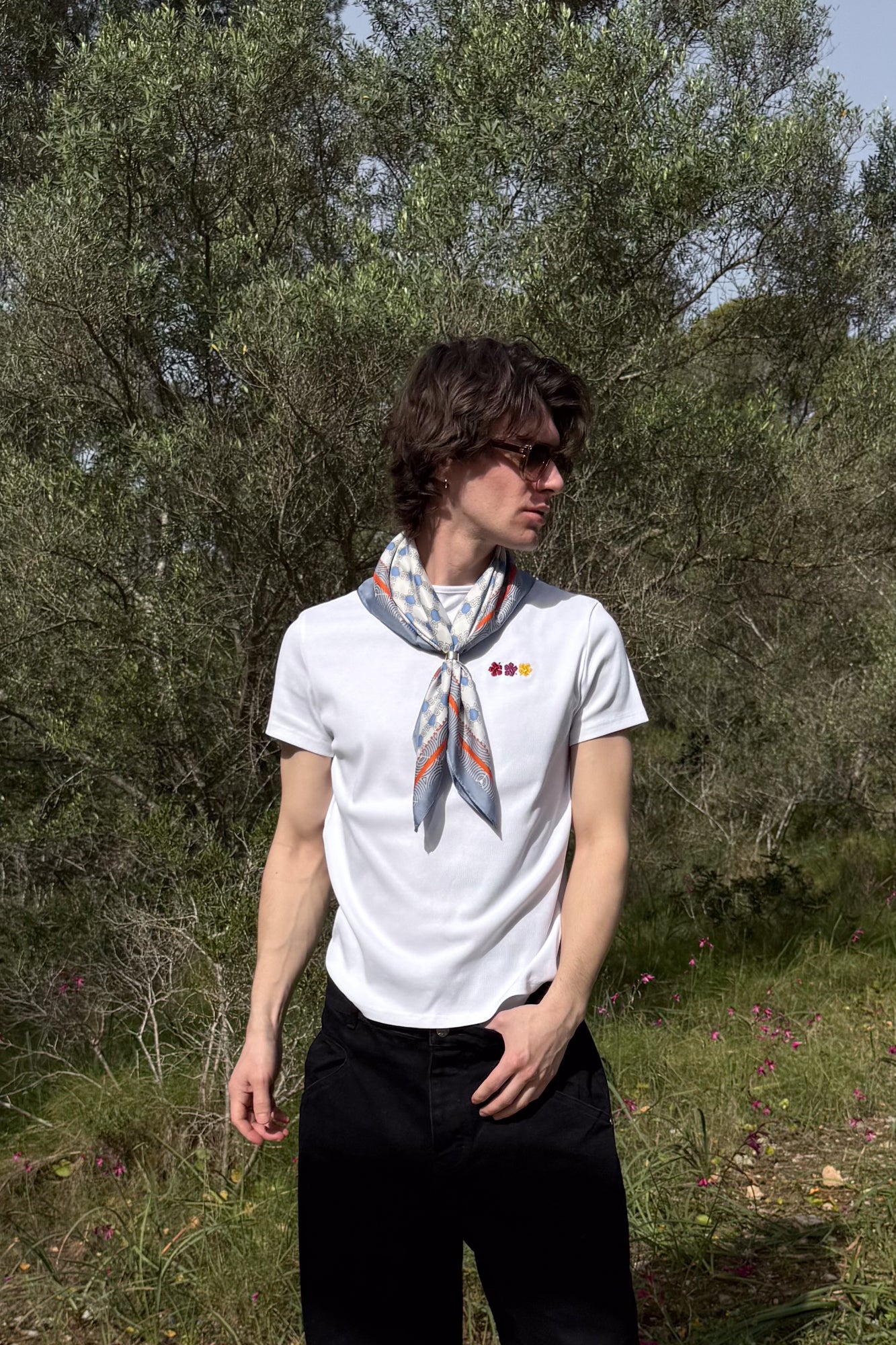 FLOWER RIB T-SHIRT WHITE