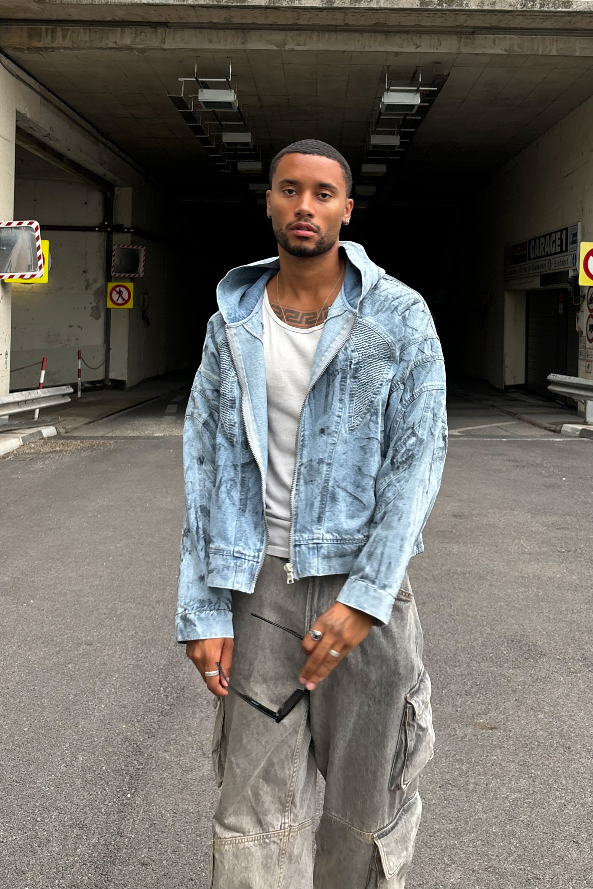 PAINTED DENIM JACKET BLUE