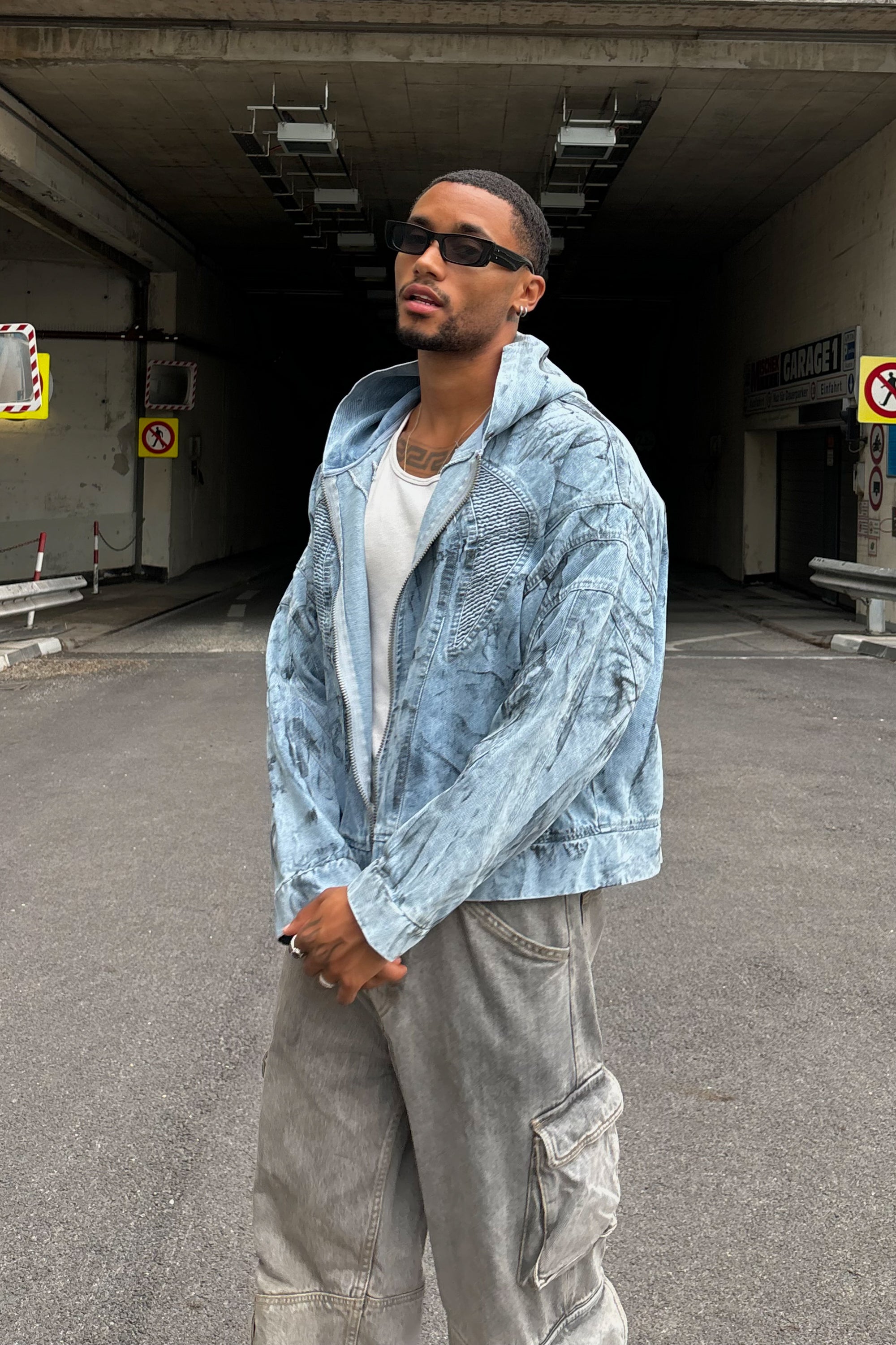 PAINTED DENIM JACKET BLUE