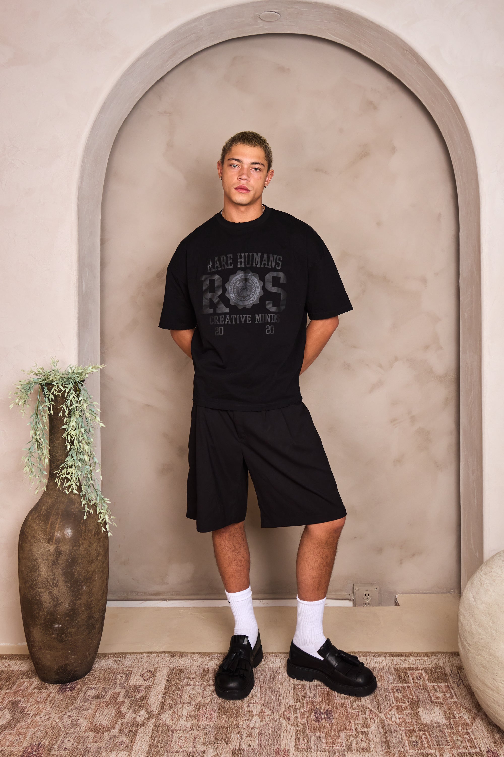 Schwarze Anzugshorts