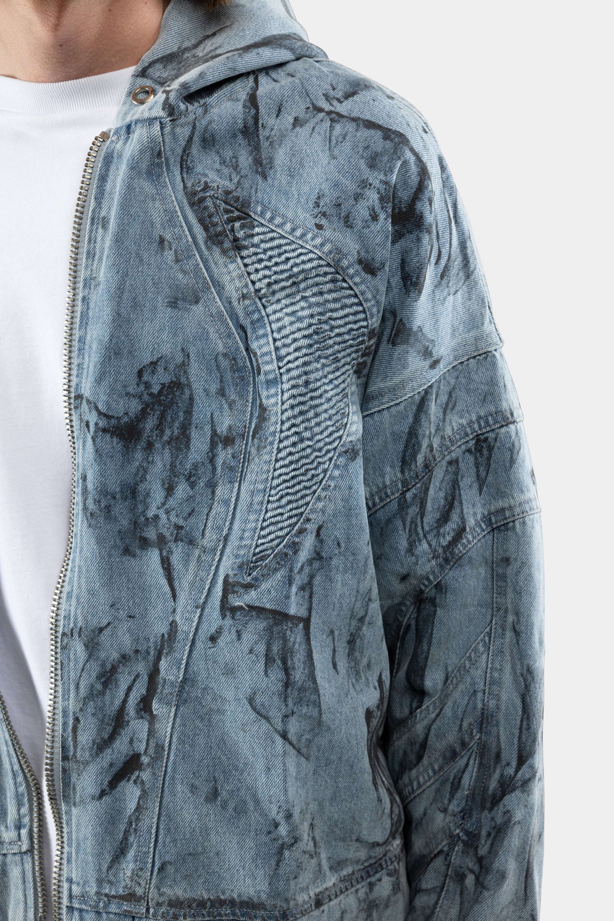 PAINTED DENIM JACKET BLUE