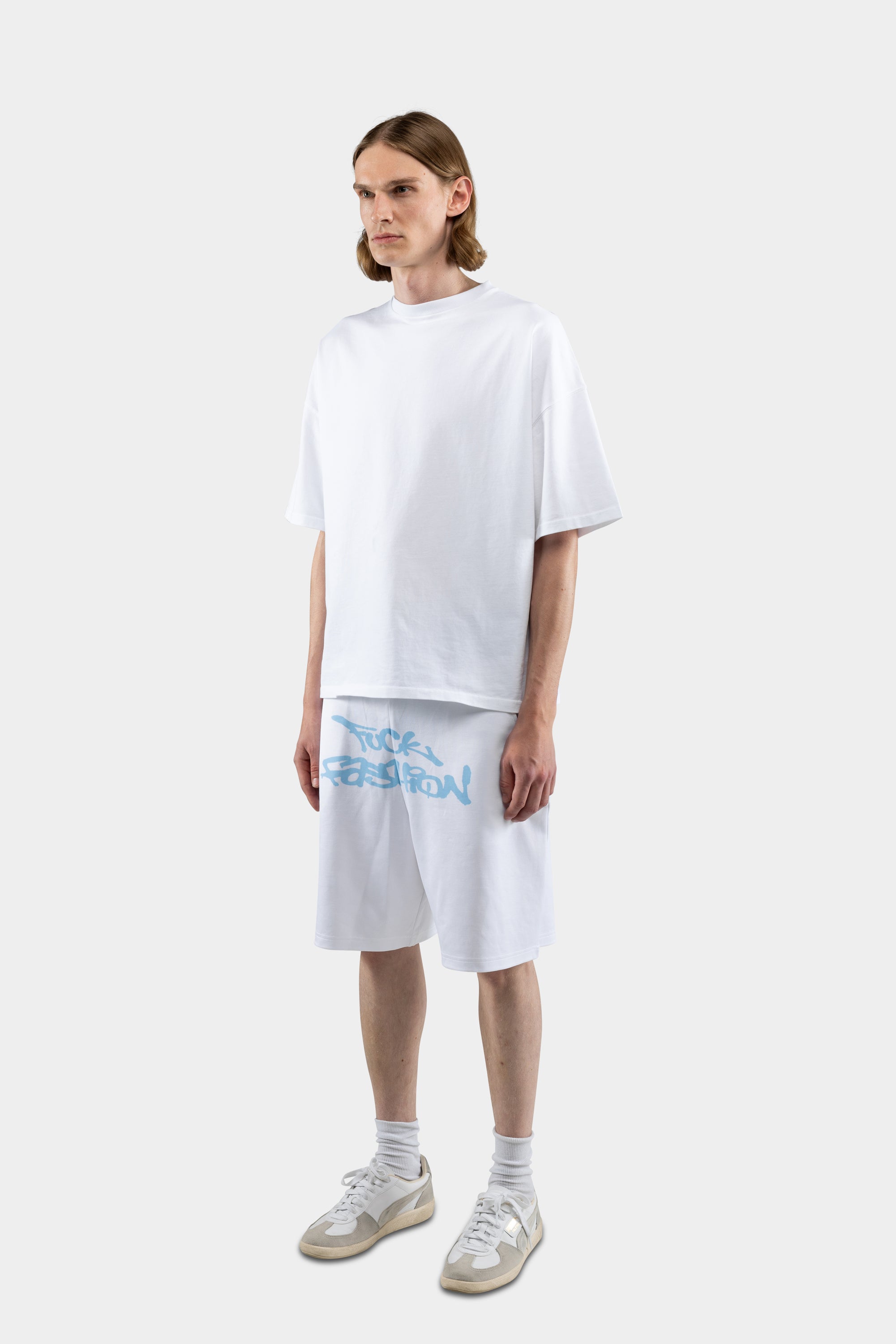 F*CK FASHION SHORTS WHITE/BLUE