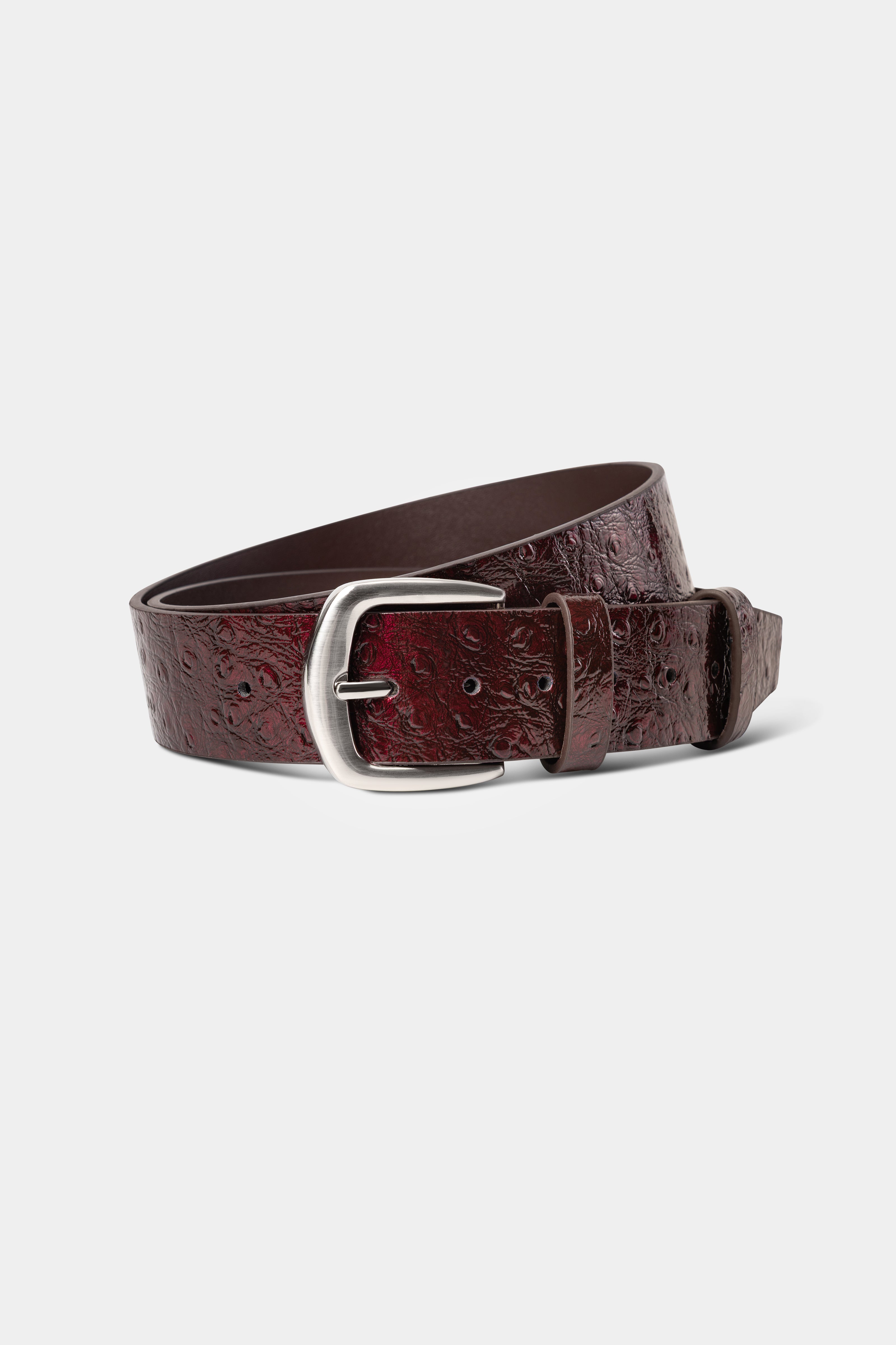 OSTRICH TEXTURE BELT RED