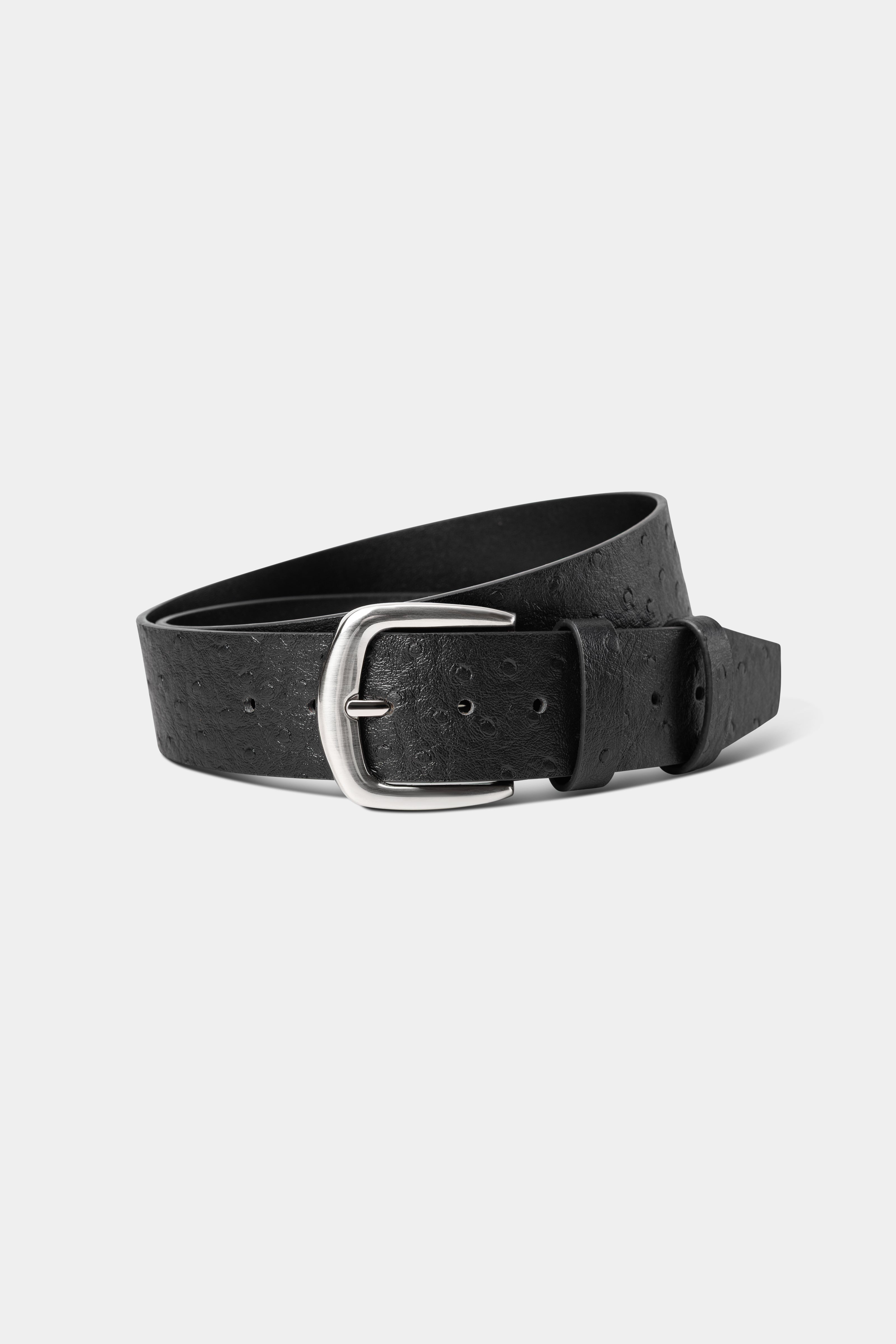 OSTRICH TEXTURE BELT BLACK