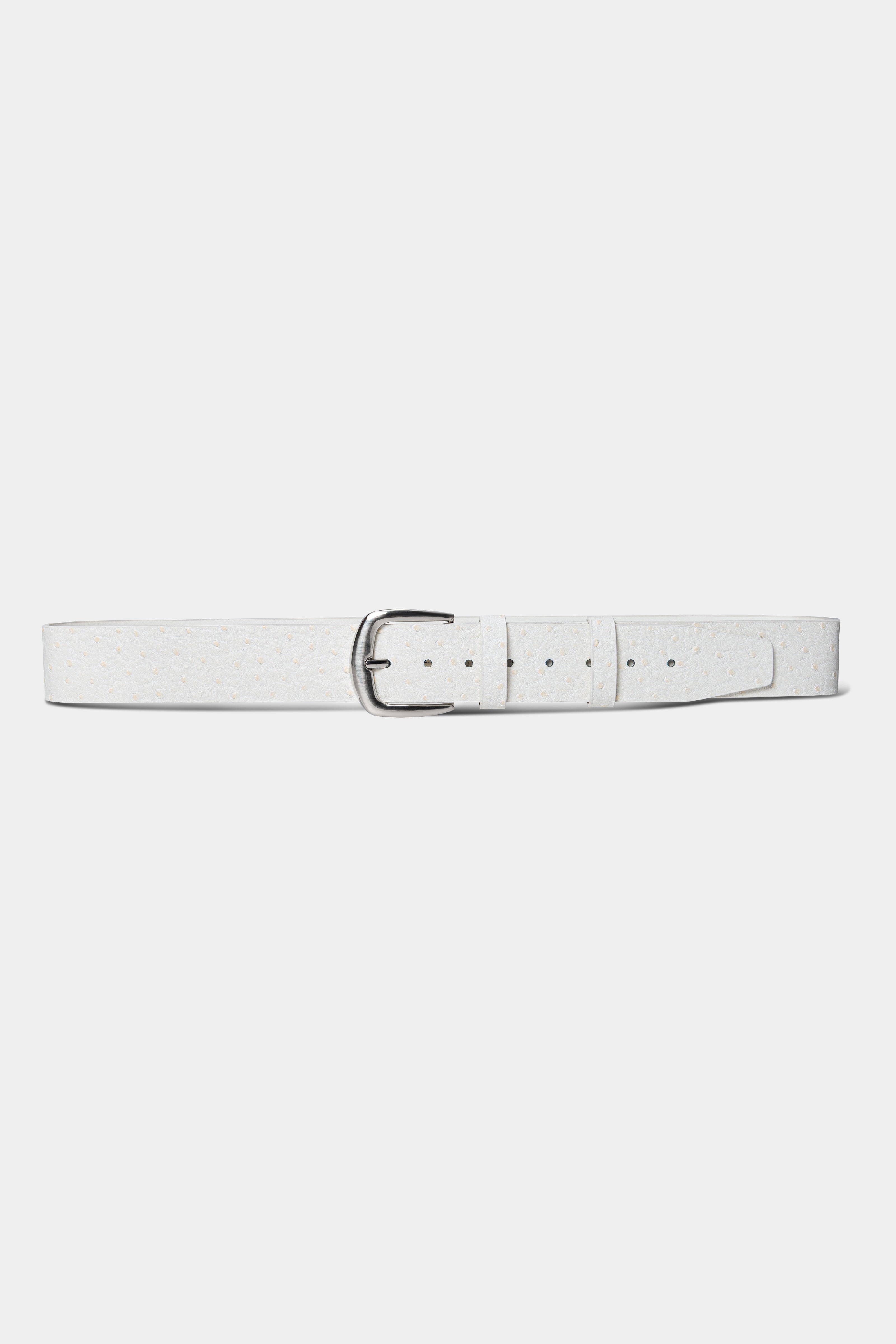 OSTRICH TEXTURE BELT WHITE