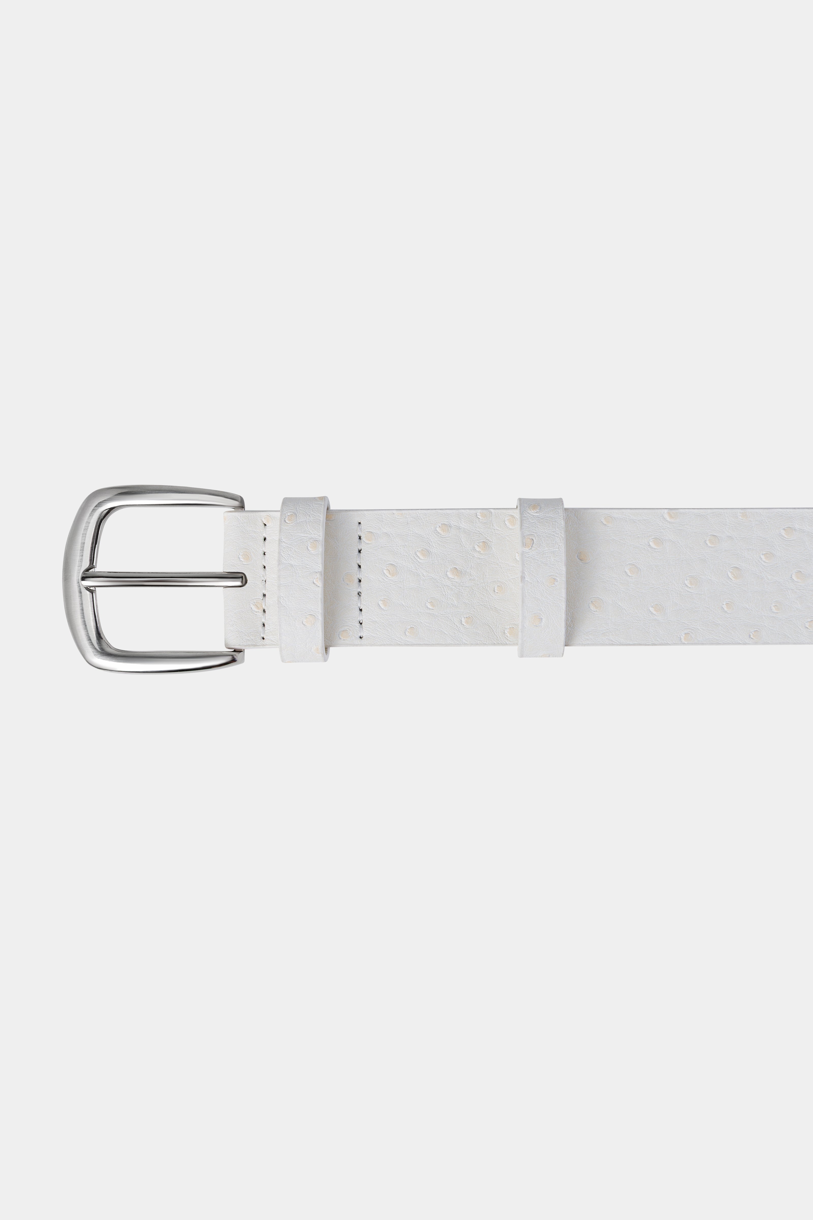 OSTRICH TEXTURE BELT WHITE