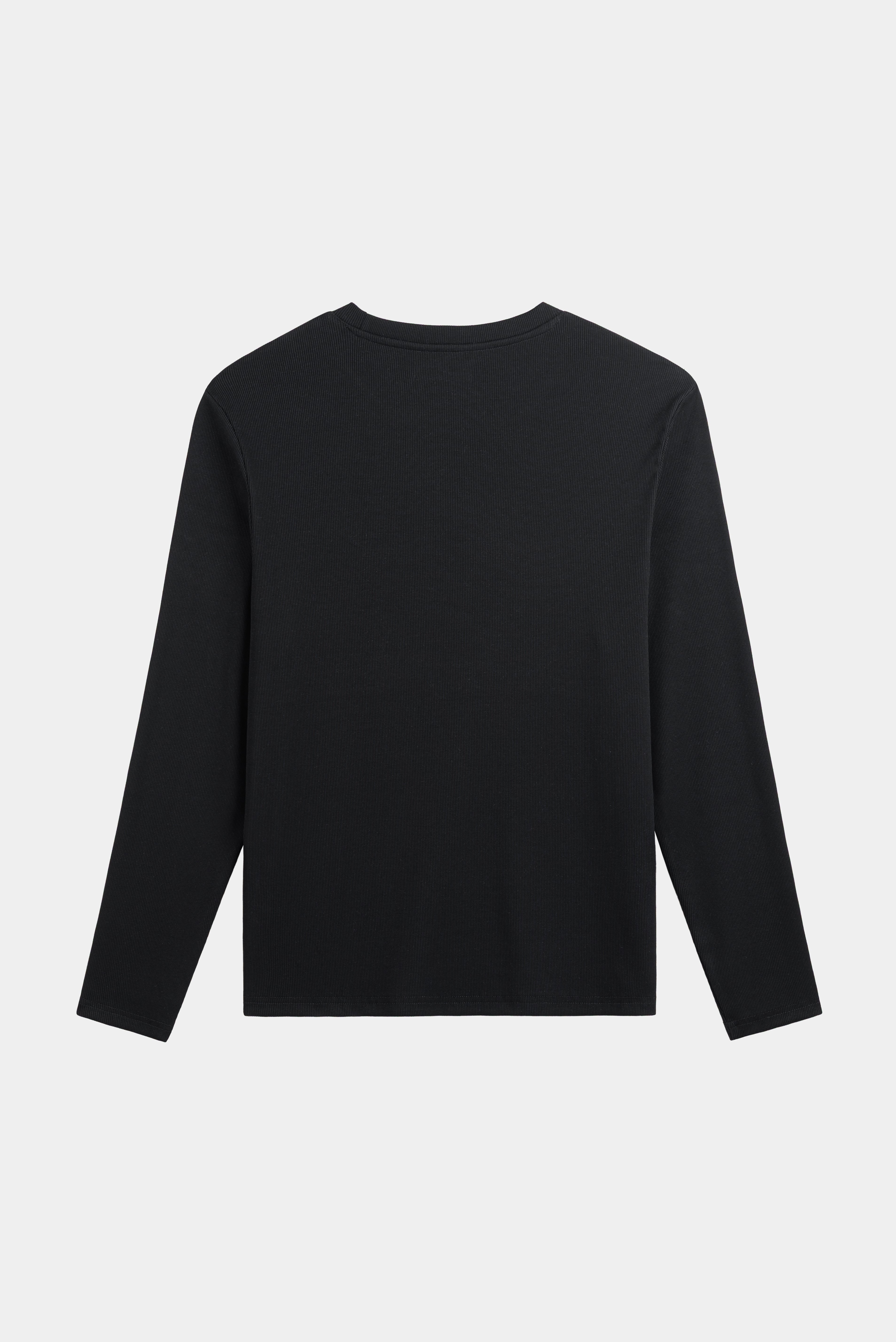 FLOWER RIB LONGSLEEVE BLACK