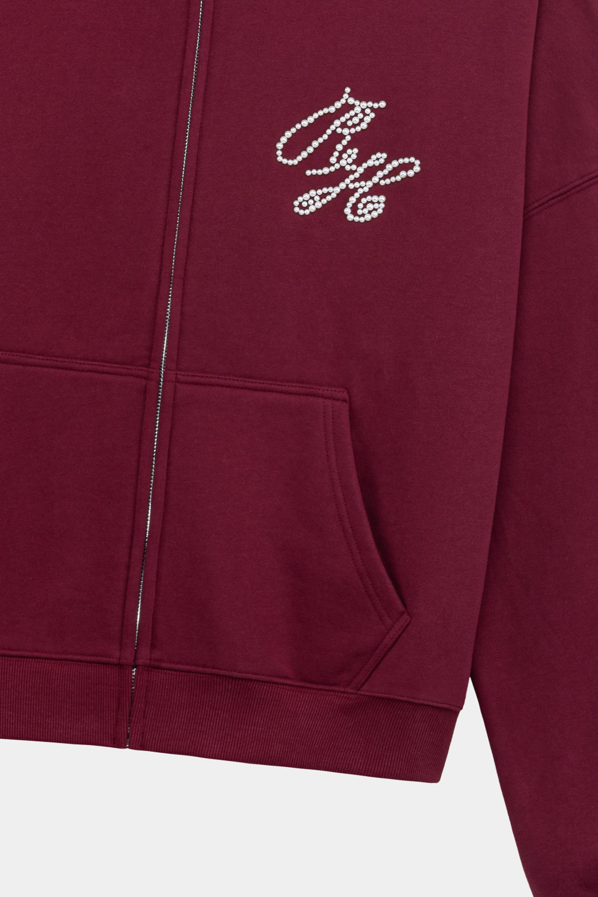PEARL ZIP HOODIE RED