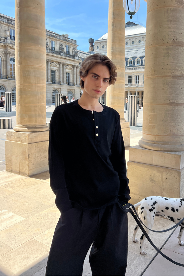 HENLEY SHIRT BLACK