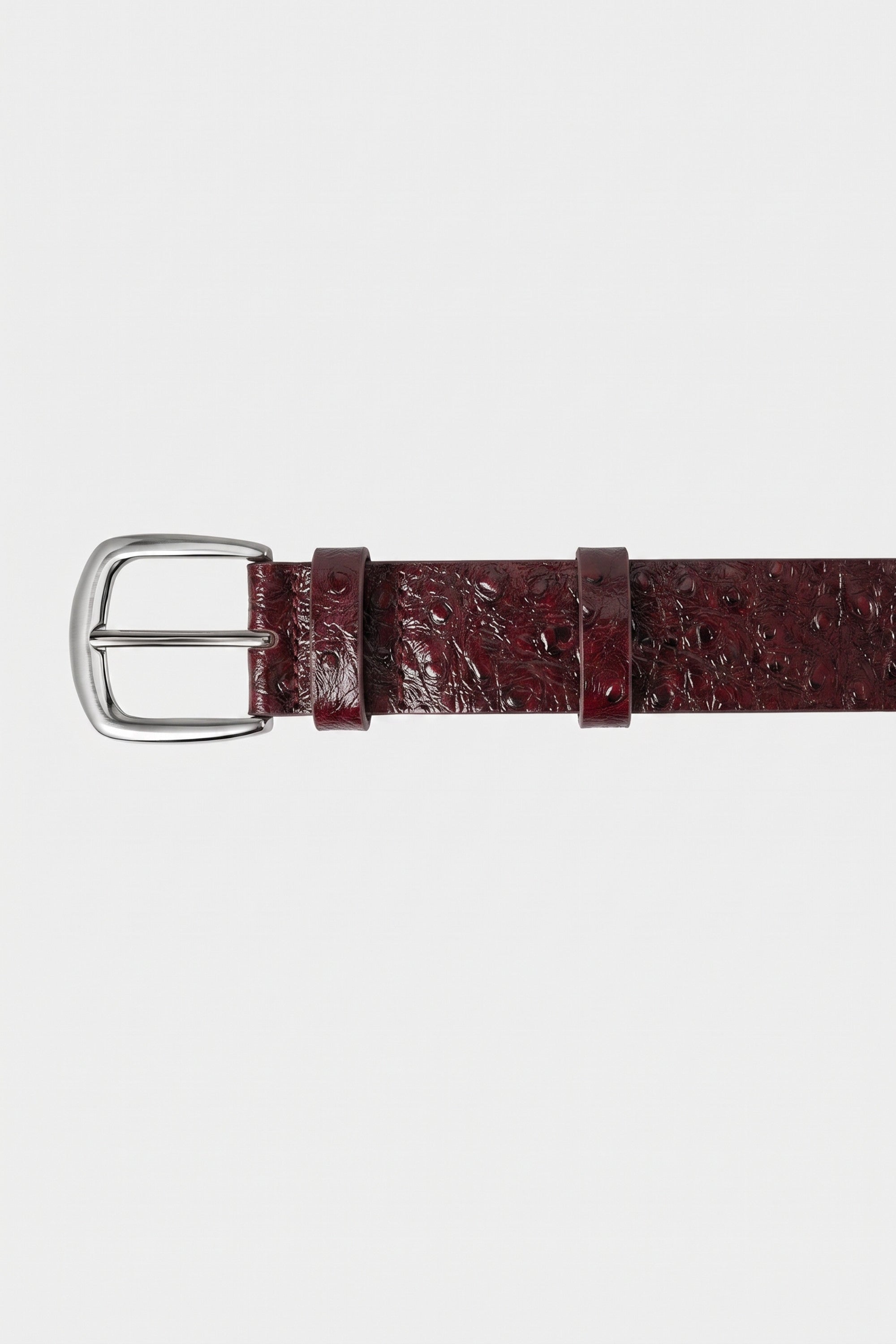 OSTRICH TEXTURE BELT RED