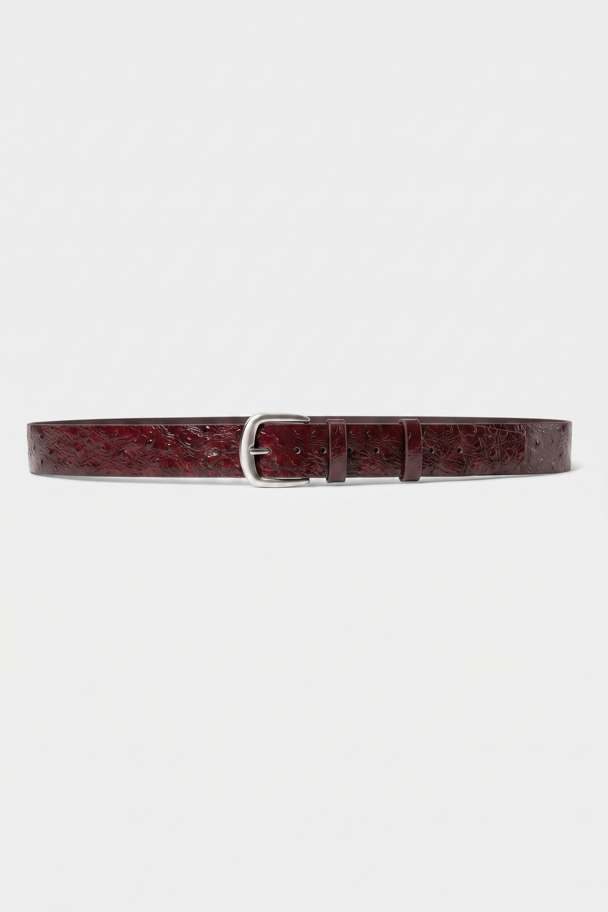 OSTRICH TEXTURE BELT RED