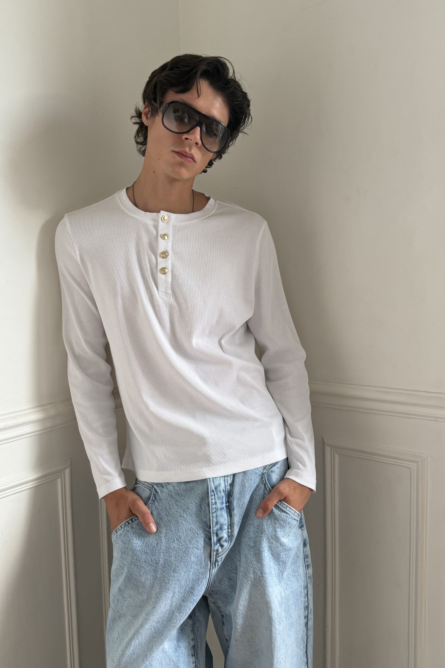 HENLEY SHIRT WHITE