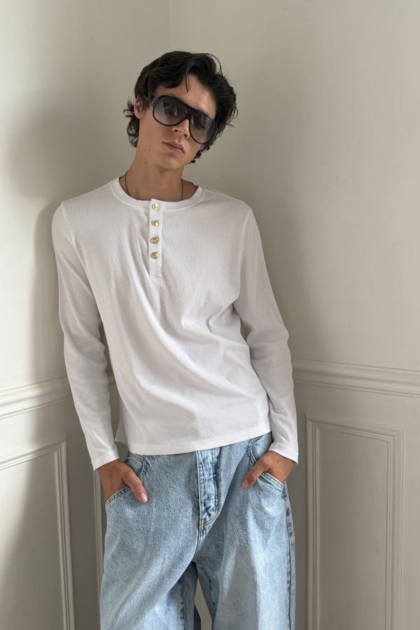 HENLEY SHIRT WHITE