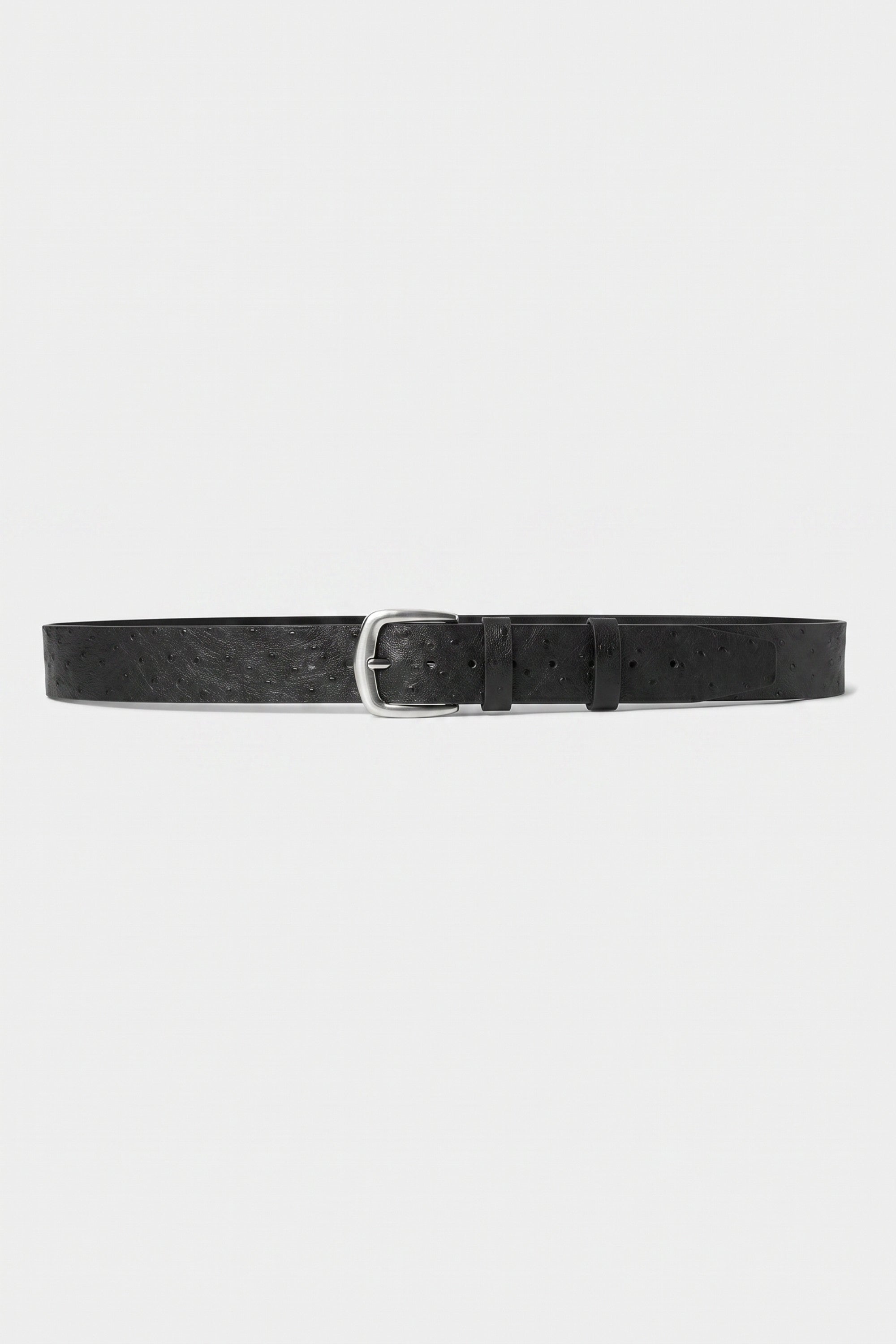OSTRICH TEXTURE BELT BLACK