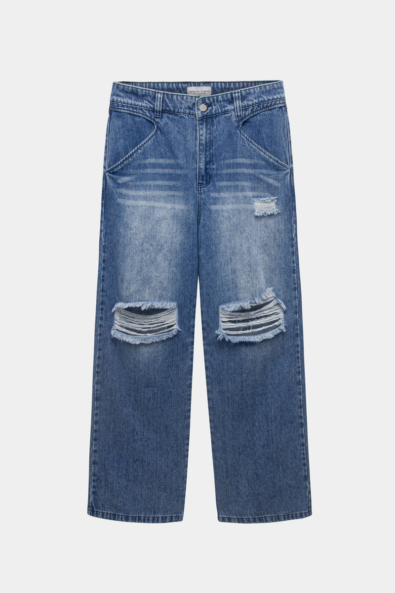 RIPPED DENIM BLUE