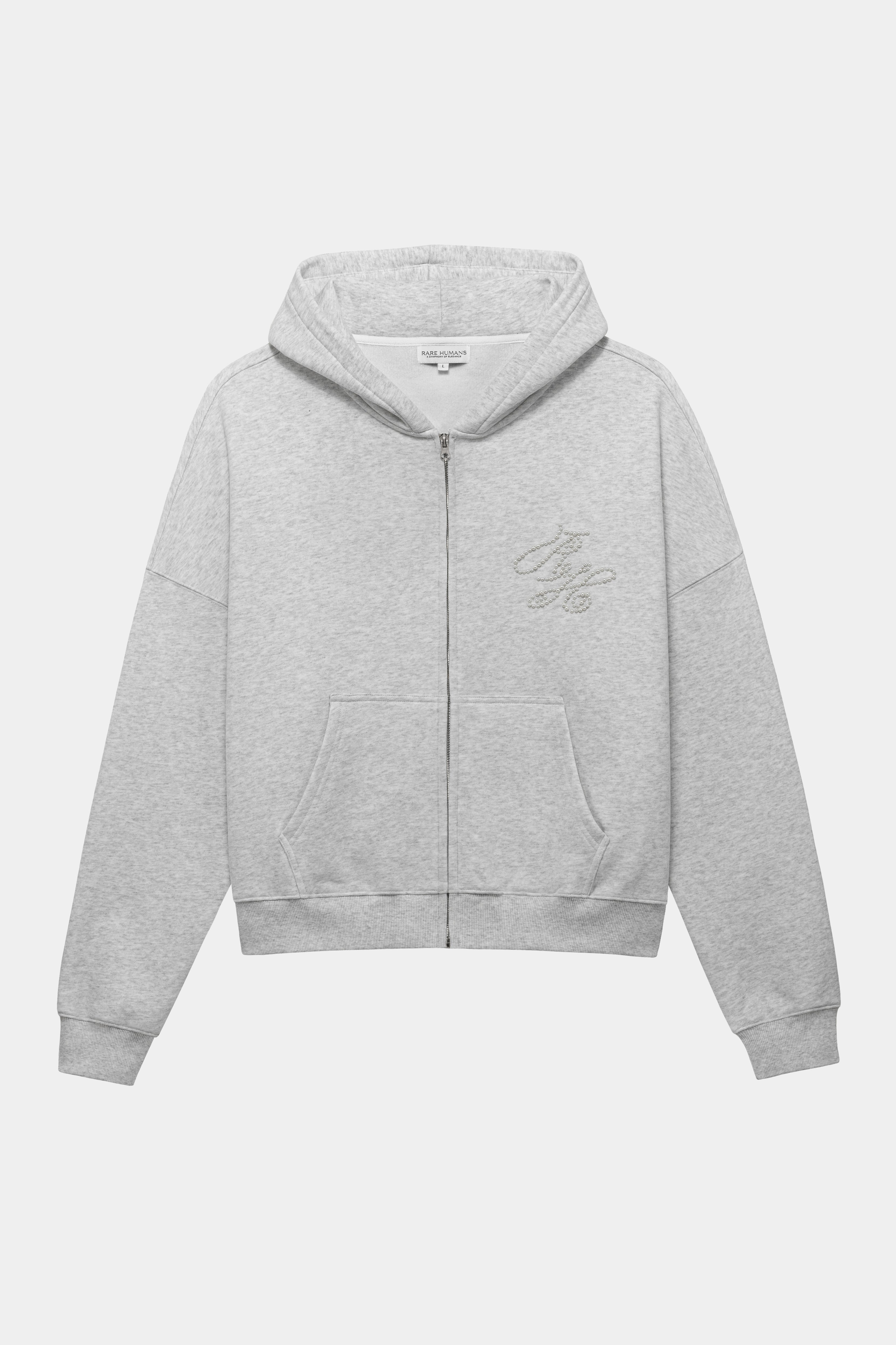 PEARL ZIP HOODIE GREY