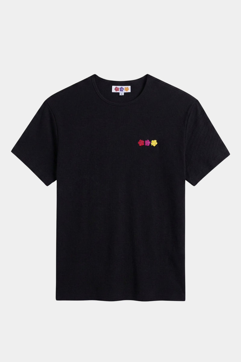 FLOWER RIB T-SHIRT BLACK