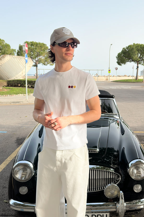 FLOWER RIB T-SHIRT WHITE