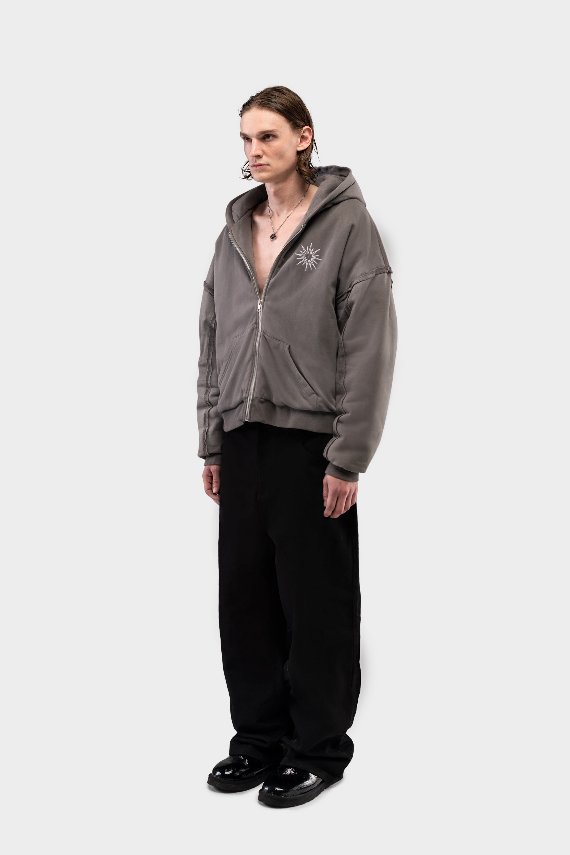 PUFF ZIP JACKET GREY