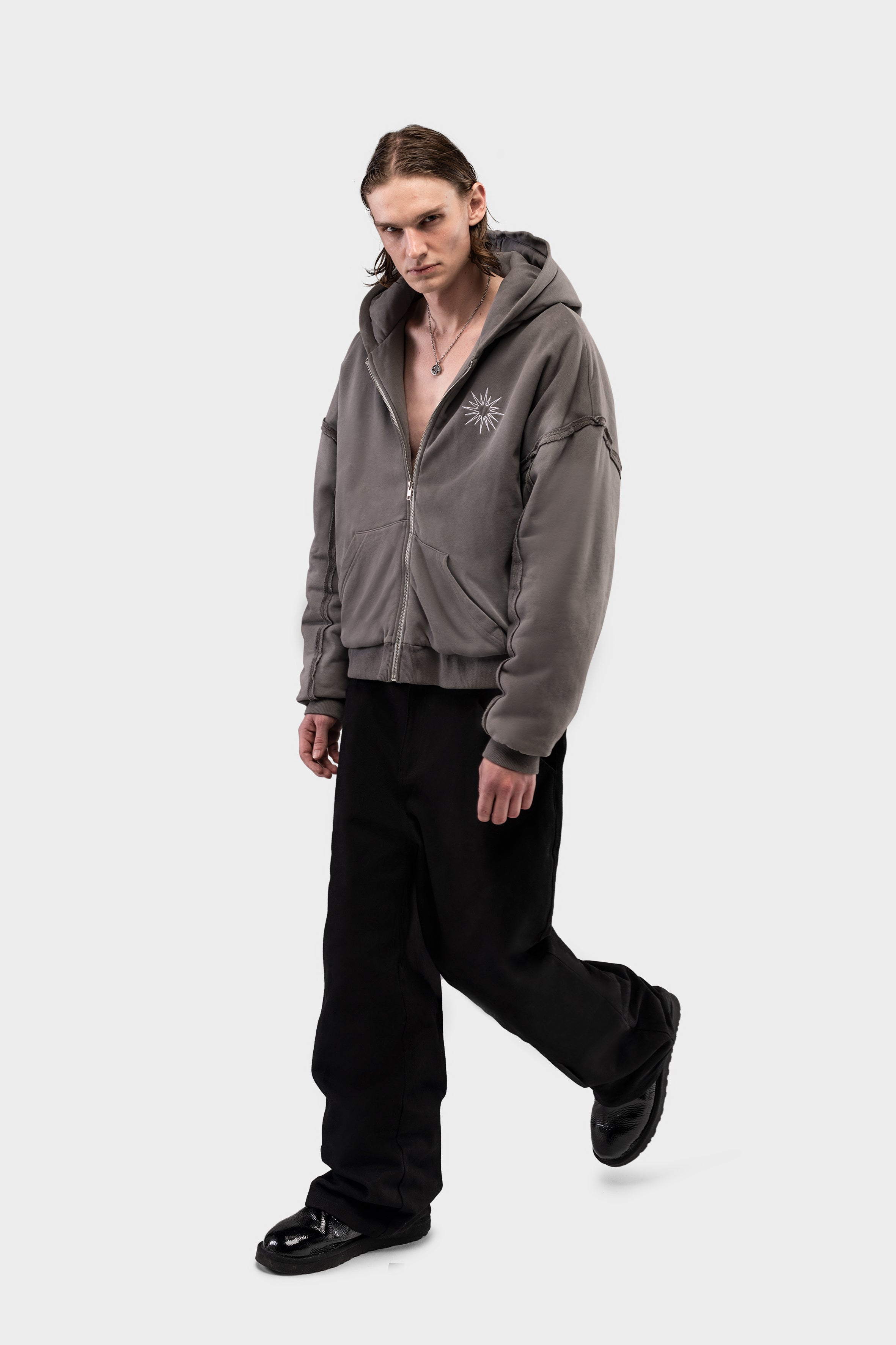 PUFF ZIP JACKET GREY