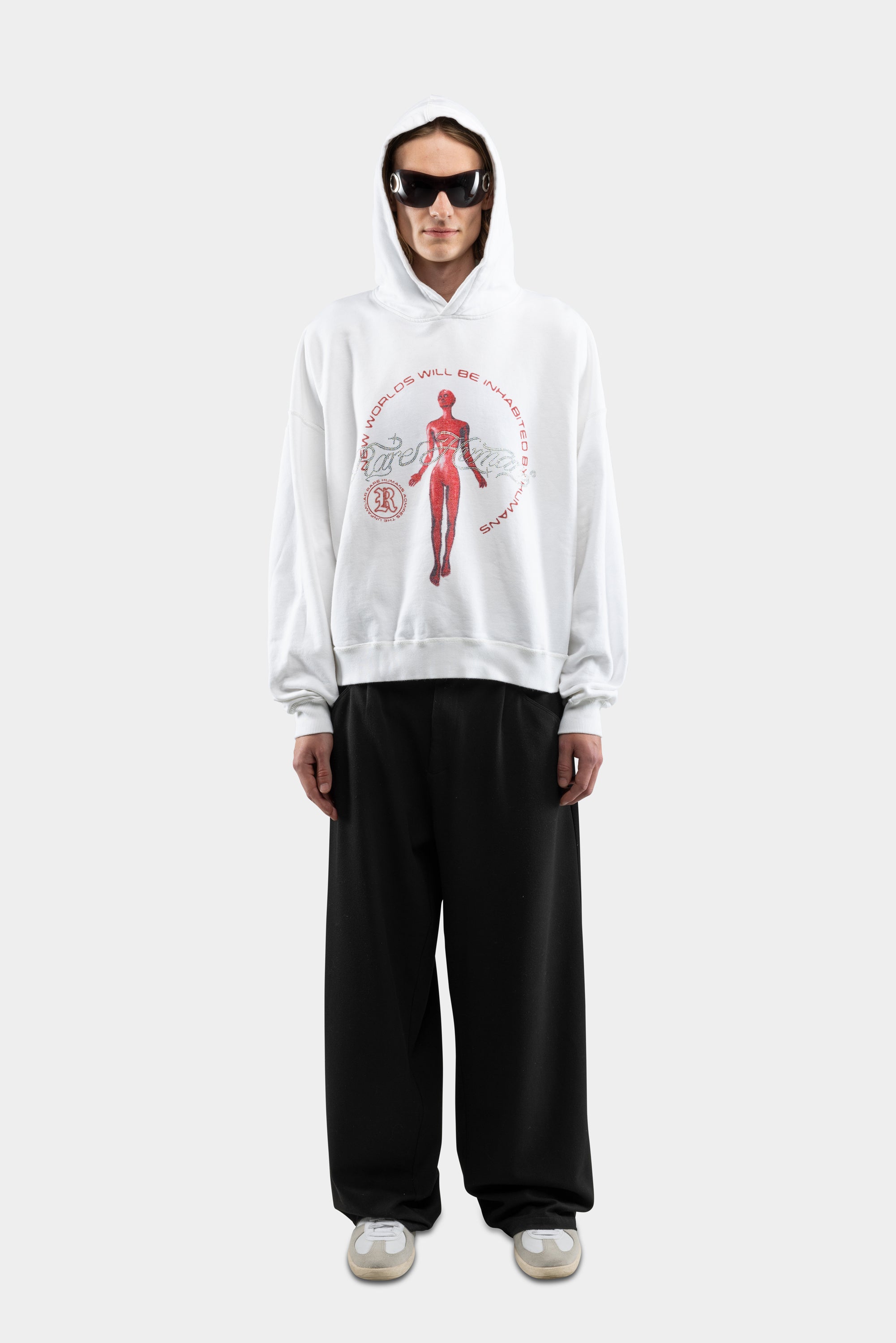HUMAN HOODIE CREAM WHITE