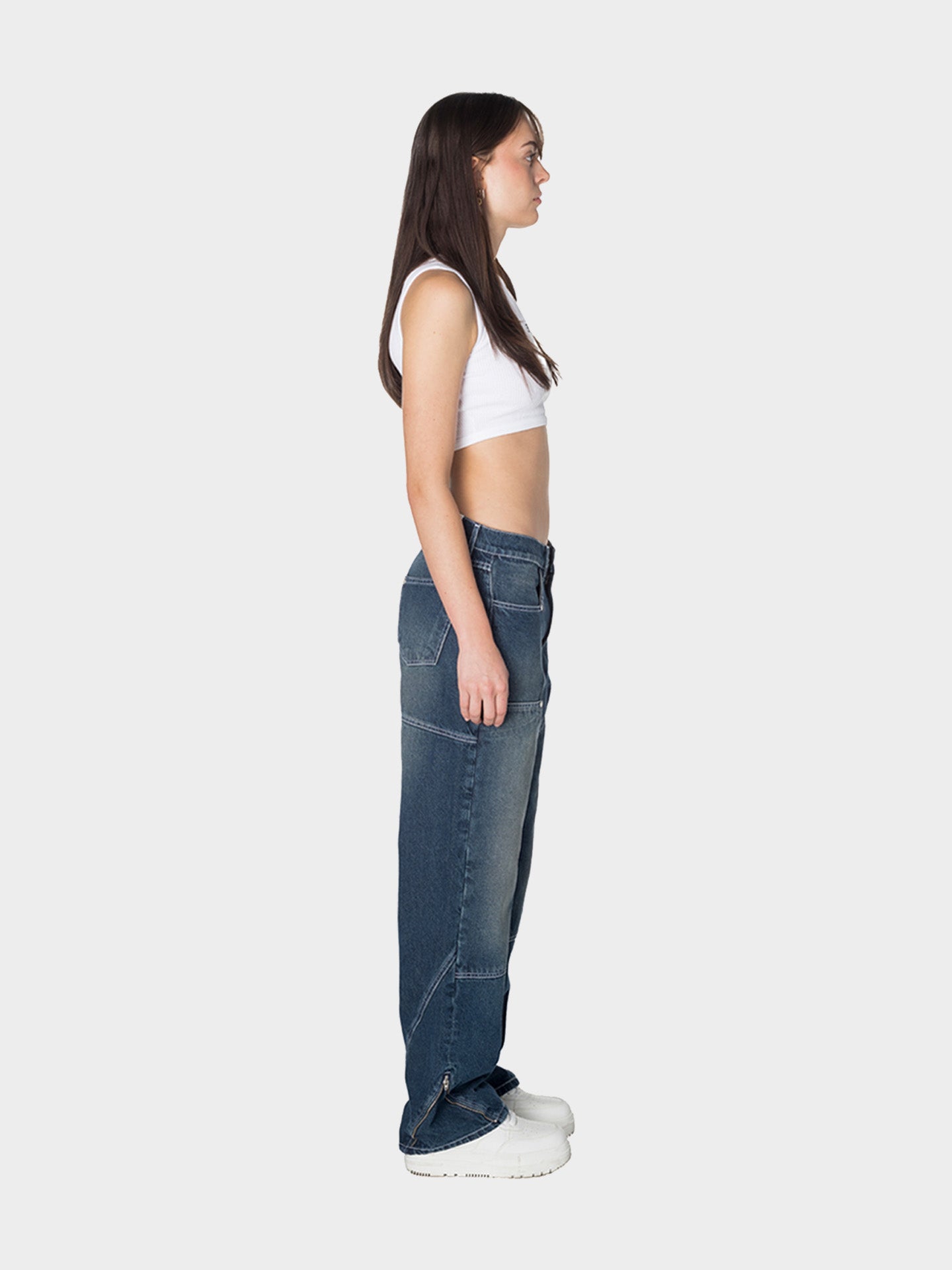 ASYMMETRICAL JEANS BLUE