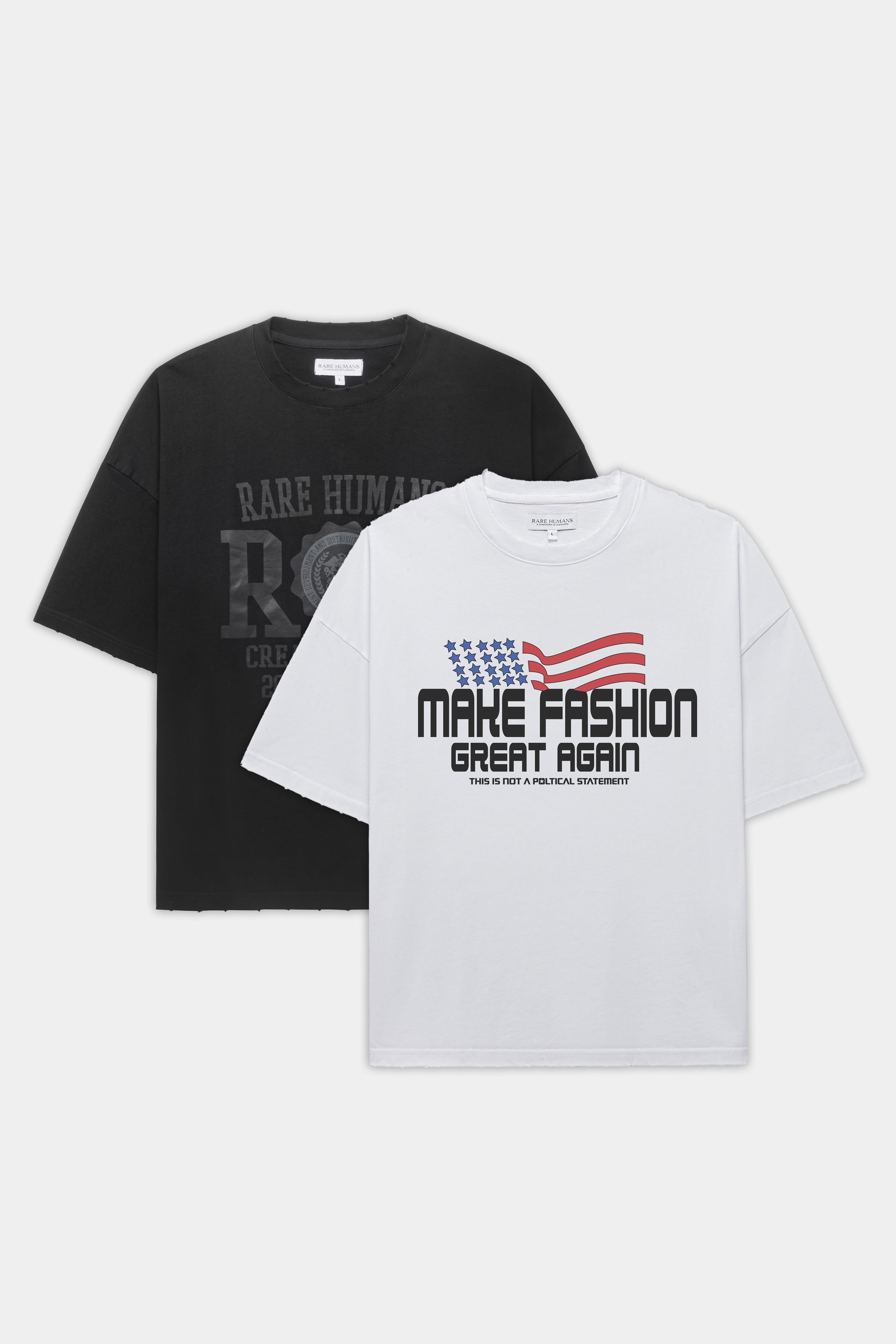 COLLEGE T-SHIRT BLACK & AMERICA T-SHIRT (PACK)